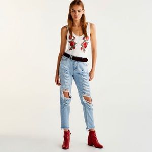 H&M white rose bodysuit
